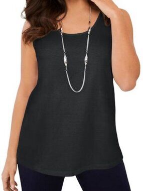 Women's Plus Size Stretch Horseshoe Neck Tank